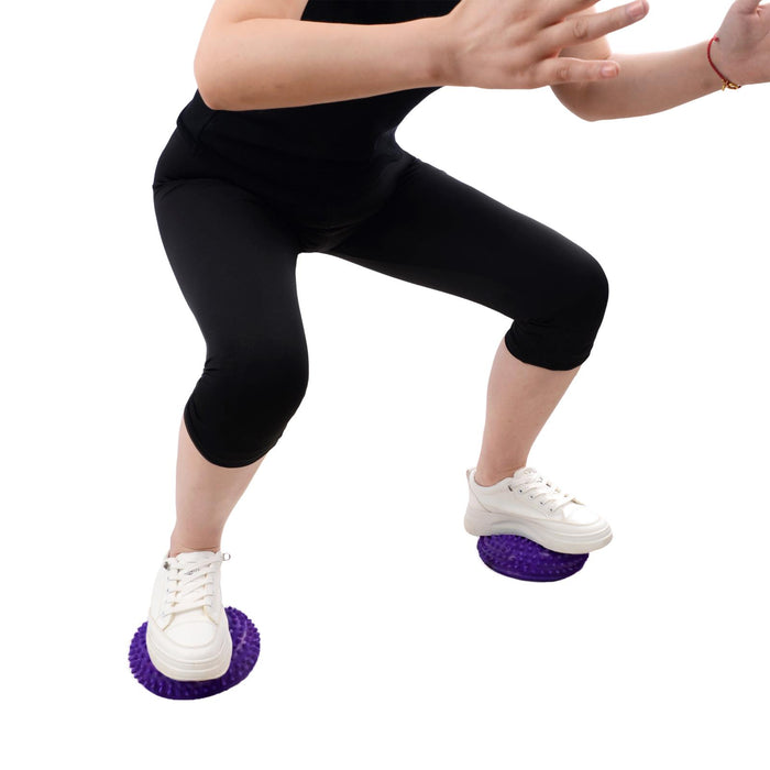 CampTeck Hedgehog Balance Pods, Half Dome Spiky Balance Balls, Balance Training Equipment with Hand Pump - 2 pack