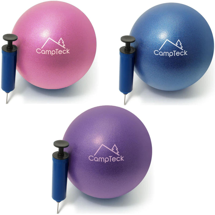 CampTeck Yoga Pilates Ball Plastic Anti Burst 23cm Pilates Ball for Exercise, Gym, Fitness, Core Training etc with Hand Pump