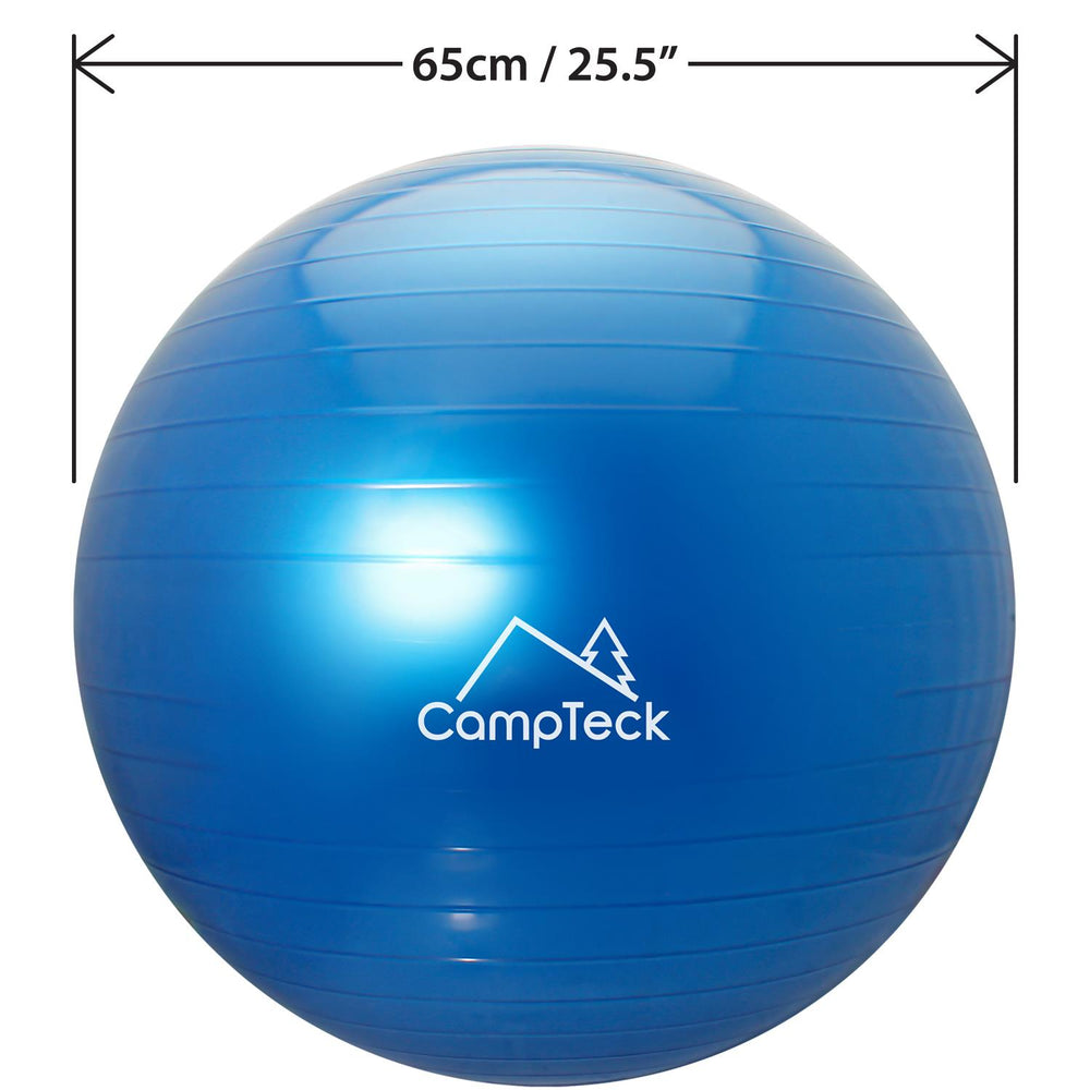 CampTeck Unisex Exercise Swiss Ball 65cm with Hand Pump for Fitness, Gym, Yoga, Pilates
