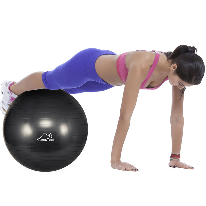 CampTeck Unisex Exercise Swiss Ball 65cm with Hand Pump for Fitness, Gym, Yoga, Pilates