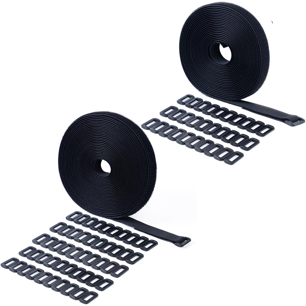 igadgitz home Hook and Loop Strap Roll, Cut-to-Size Reusable Cable Ties - Strong Nylon, Multi-Purpose with Adjustable Buckles