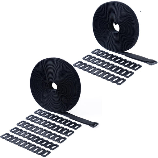 igadgitz home Hook and Loop Strap Roll, Cut-to-Size Reusable Cable Ties - Strong Nylon, Multi-Purpose with Adjustable Buckles