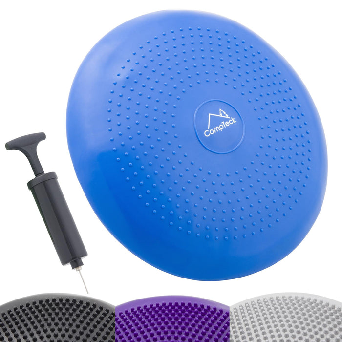 CampTeck Inflatable Air Stability Balance Wobble Cushion (32cm) with Hand Pump for Core Training, Agility, Gym Workouts, Yoga, Comfortable Sitting