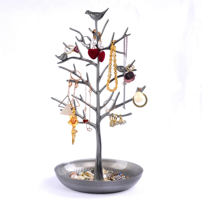 igadgitz home Jewellery Tree, Decorative Bird Jewellery Organiser Tree, Ornamental Jewellery Stand, Jewellery Holder