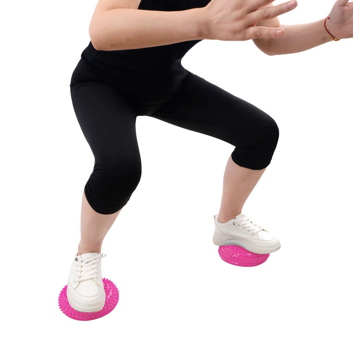 CampTeck Hedgehog Balance Pods, Half Dome Spiky Balance Balls, Balance Training Equipment with Hand Pump - 2 pack