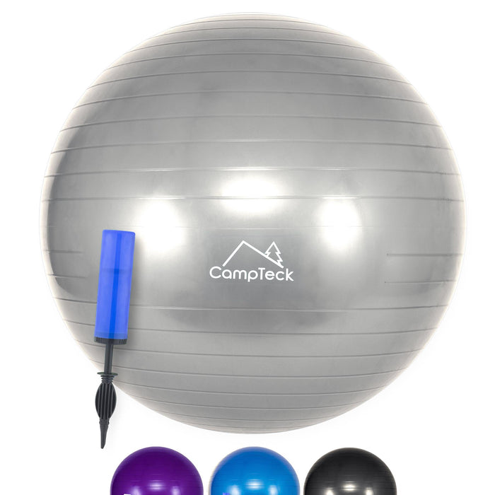 CampTeck Unisex Exercise Swiss Ball 65cm with Hand Pump for Fitness, Gym, Yoga, Pilates