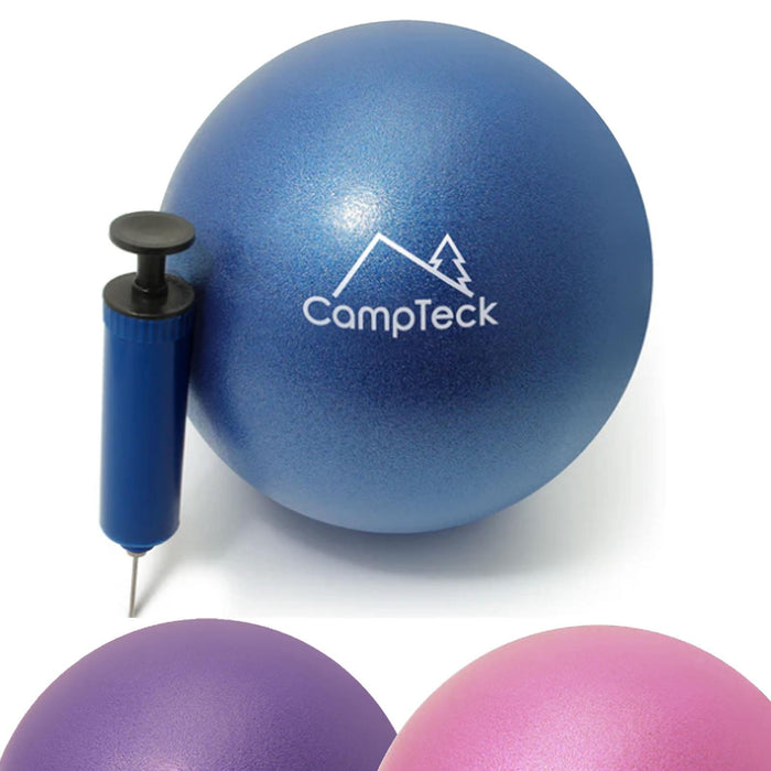 CampTeck Yoga Pilates Ball Plastic Anti Burst 23cm Pilates Ball for Exercise, Gym, Fitness, Core Training etc with Hand Pump