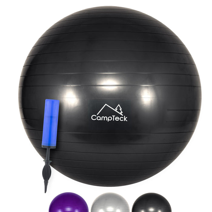 CampTeck Unisex Exercise Swiss Ball 65cm with Hand Pump for Fitness, Gym, Yoga, Pilates