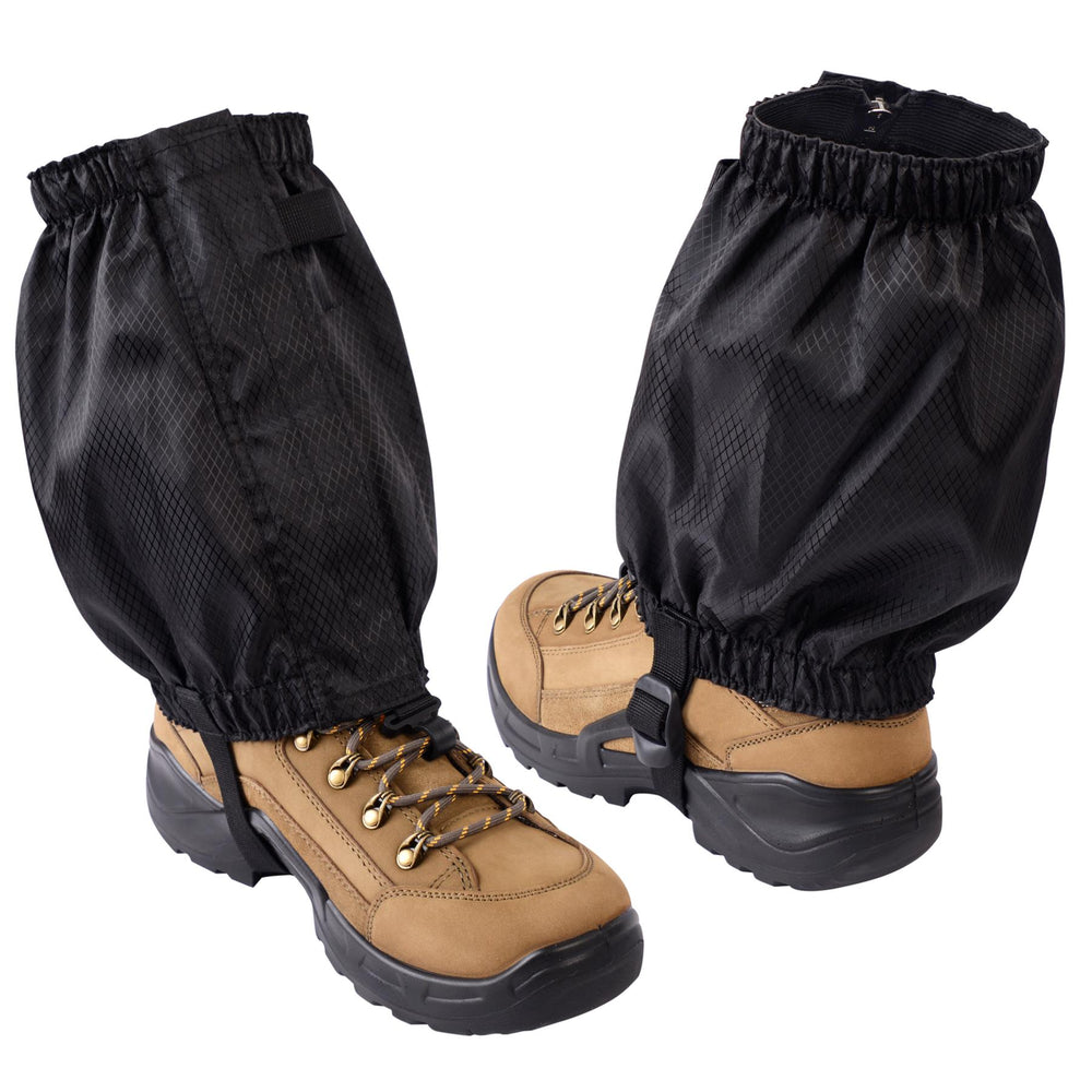 CampTeck U7311 Waterproof Ankle Gaiters - Durable, Windproof, Lightweight with Zipper & Adjustable Strap - Unisex - Black