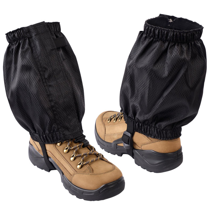 CampTeck U7311 Waterproof Ankle Gaiters - Durable, Windproof, Lightweight with Zipper & Adjustable Strap - Unisex - Black