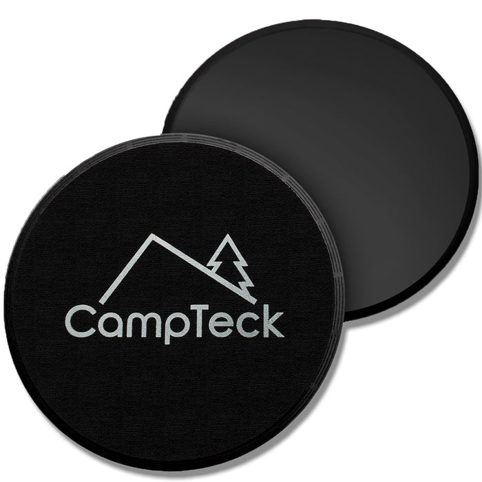 CampTeck 2x Dual Sided Gliding Discs Core Sliders for Home Fitness Abdominal Full Body Exercises – Carpet & Hard Floors