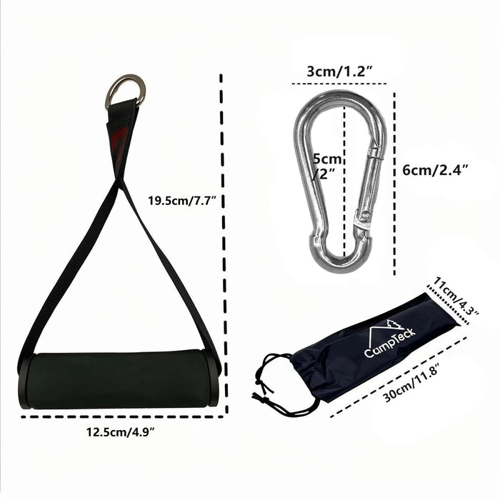 CampTeck Heavy Duty Resistance Band Handles, Cable Machine Attachments, Exercise Machine Accessories, Gym Pull Handle (Pair) with Carabiners and Carry Bag