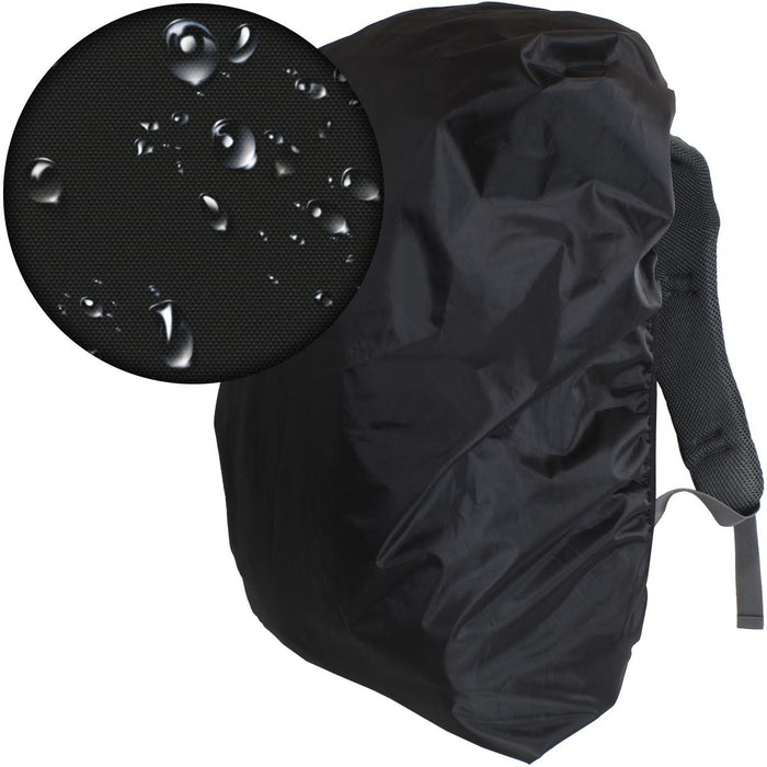 Water Resistant Rucksack Cover 20L - 35L Backpack Rain Cover - Black
