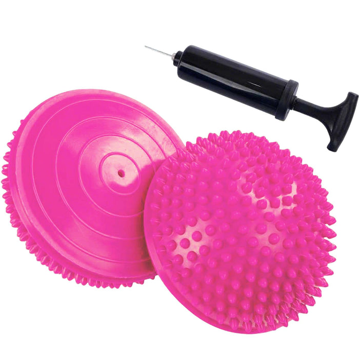CampTeck Hedgehog Balance Pods, Half Dome Spiky Balance Balls, Balance Training Equipment with Hand Pump - 2 pack