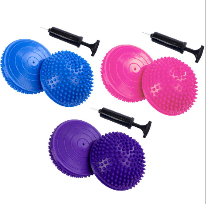 CampTeck Hedgehog Balance Pods, Half Dome Spiky Balance Balls, Balance Training Equipment with Hand Pump - 2 pack