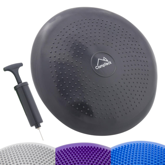 CampTeck Inflatable Air Stability Balance Wobble Cushion (32cm) with Hand Pump for Core Training, Agility, Gym Workouts, Yoga, Comfortable Sitting