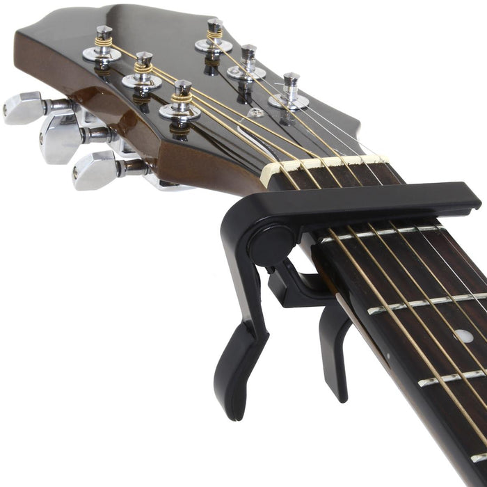 iGadgitz Xtra U7134 Curved Acoustic and Electric Guitar Capo, Capotasto - Black