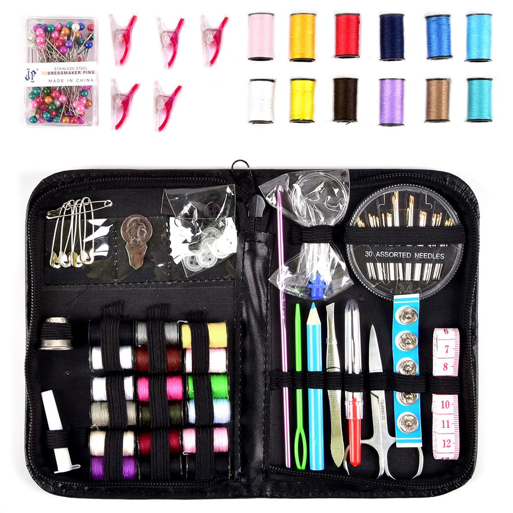 iGadgitz Home U6958 - 200 Piece Mini Sewing Kit Accessories Bundle Portable Hand Sewing Kit with Case for Adults, Travel, Home and Emergency Use