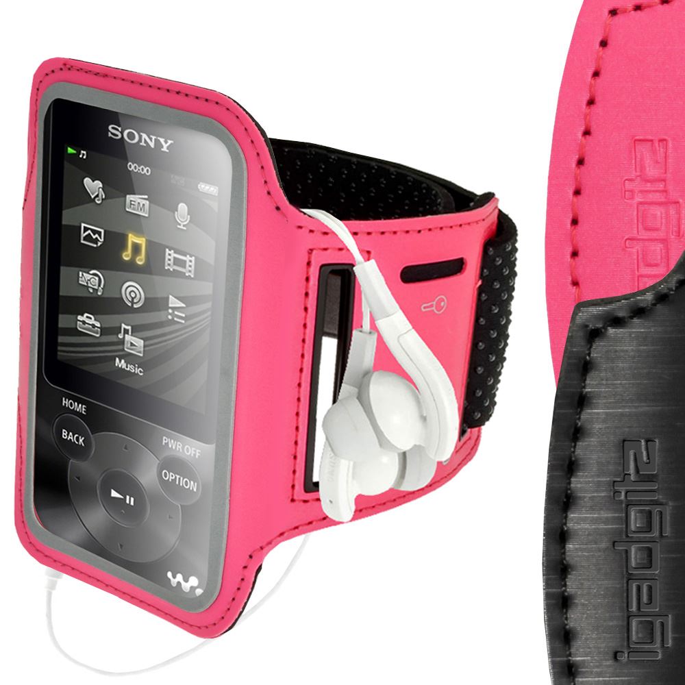 iGadgitz Anti-Slip Reflective Neoprene Sport Armband for Sony Walkman NWZ-E585 & NWZ-E384 MP3 Player (various colours)