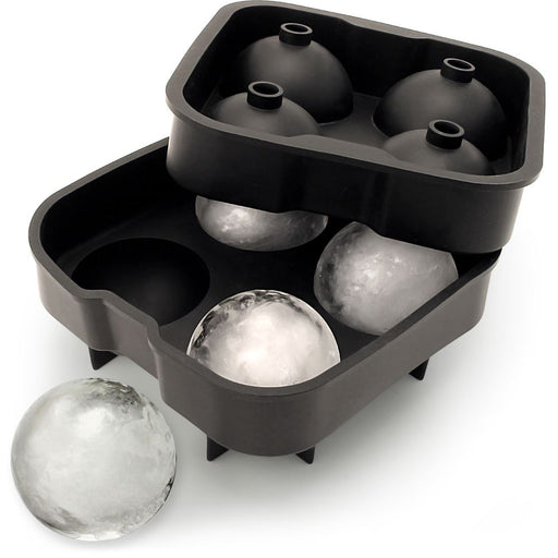 iGadgitz Home Silicone Ice Ball Mould 4x4.5cm Sphere Ice Rounds Ball Maker for Cocktail, Whiskey & Other Drink –  1x