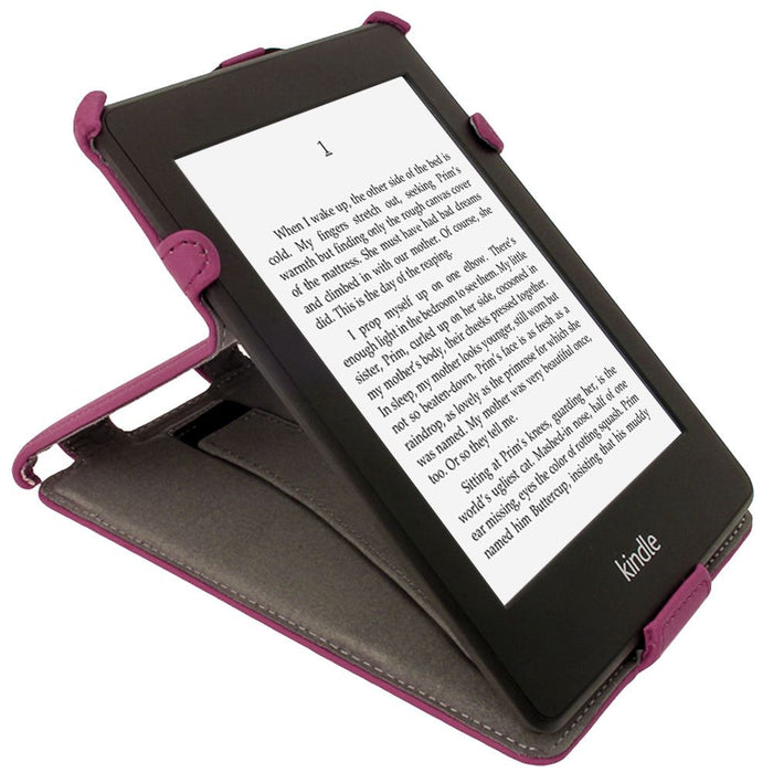 Leather Purple Smart Case for  Kindle (7th Gen 2014) + Stylus