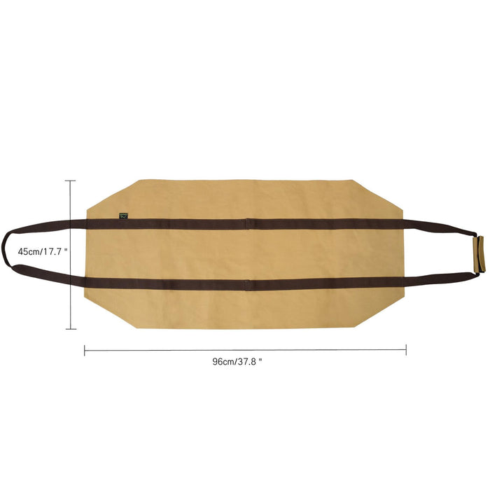CampTeck U7238 Water Resistant Waxed Canvas Log Holder, Log Tote Bag, Firewood Log Carrier Bag with Brown Handle - Sand