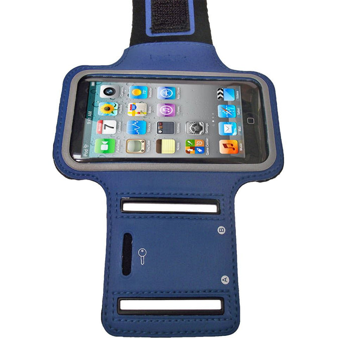 iGadgitz Blue Reflective Anti-Slip Sports Armband for Apple iPod Touch 2nd, 3rd & 4th Gen 8gb, 16gb, 32gb & 64gb