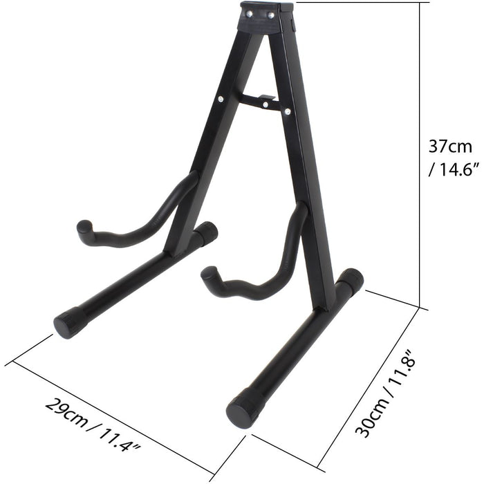 iGadgitz Xtra U6995 - A Frame Guitar Stand Folding Acoustic Guitar Stand Universal Bass Guitar Stand Portable Electric Guitar Stand with Foam Arms - Classic, Acoustic, Electric, Bass - Black
