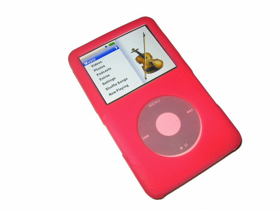 iGadgitz Pink Silicone Skin Case for Apple iPod Classic 80gb, 120gb & latest 160gb + Screen Protector & Lanyard