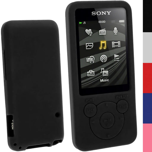 iGadgitz Silicone Skin Case Cover for Sony Walkman NWZ-E585 8GB 16GB + Screen Protector (various colours)