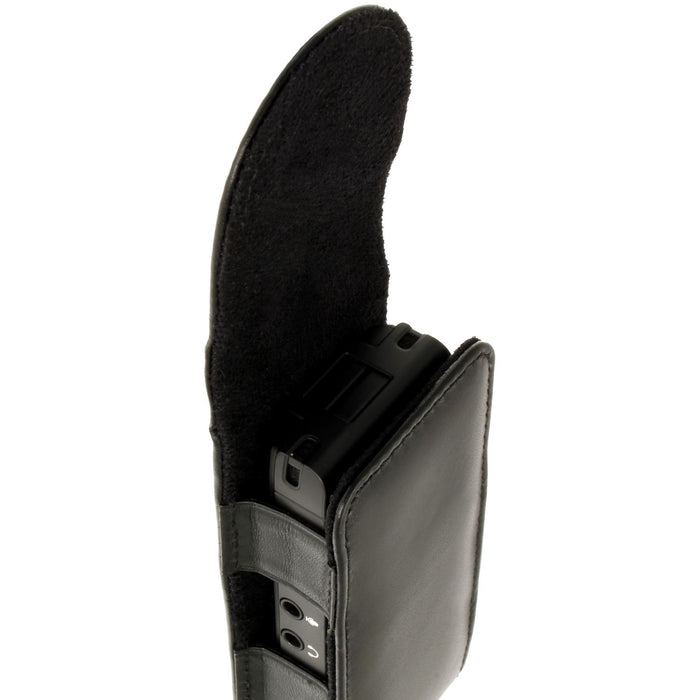 iGadgitz Black Genuine Leather Case Cover for Olympus WS-852 853 Digital Voice Recorder