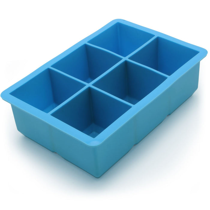 iGadgitz Home Silicone Ice Cube Tray 6 Extra Large Square Food Grade Jumbo Ice Cube Moulds - Pack of 1