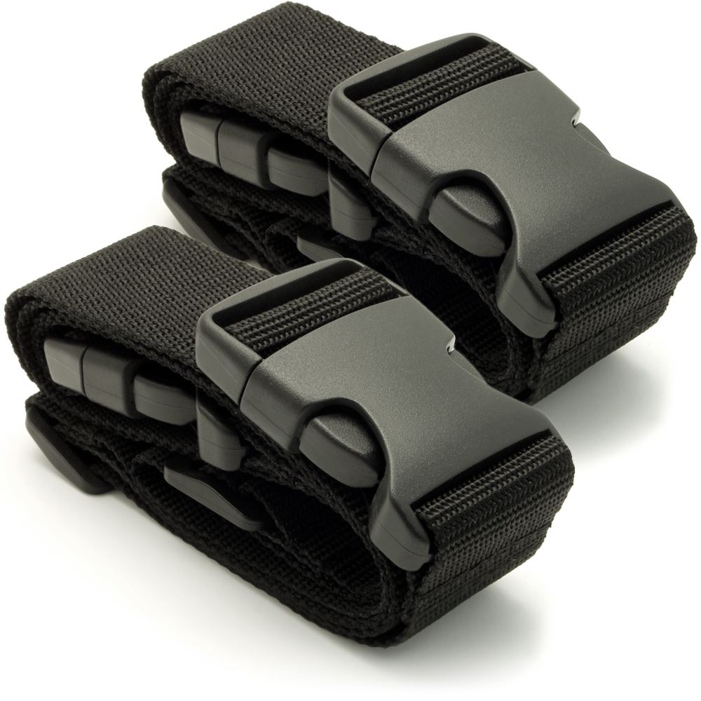 CampTeck Small Travel Luggage Straps Short Adjustable Connect Suitcase Belt Add On Attachment – Black, 1 Pair