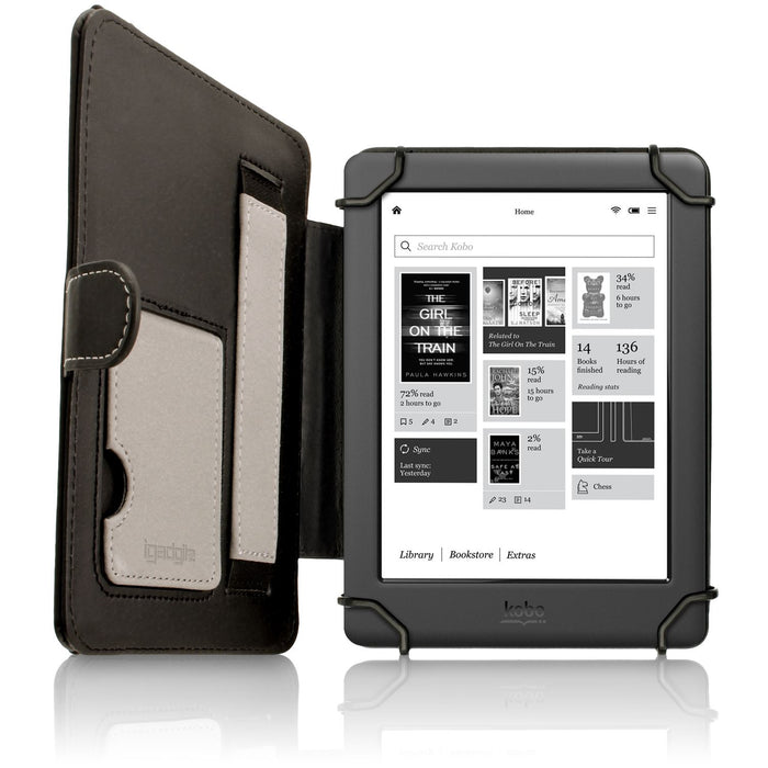 iGadgitz PU Leather Folio Case Cover for Kobo Glo HD, Touch 2, Aura, Aura Edition 2, Glo and Touch with Viewing Stand