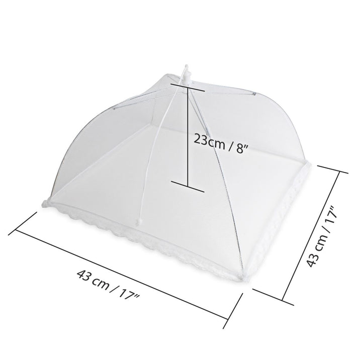 Polyester Mesh Food Covers Collapsible Food Umbrella Reusable Food Net Food Protector, Insect & Bug Screen -  White