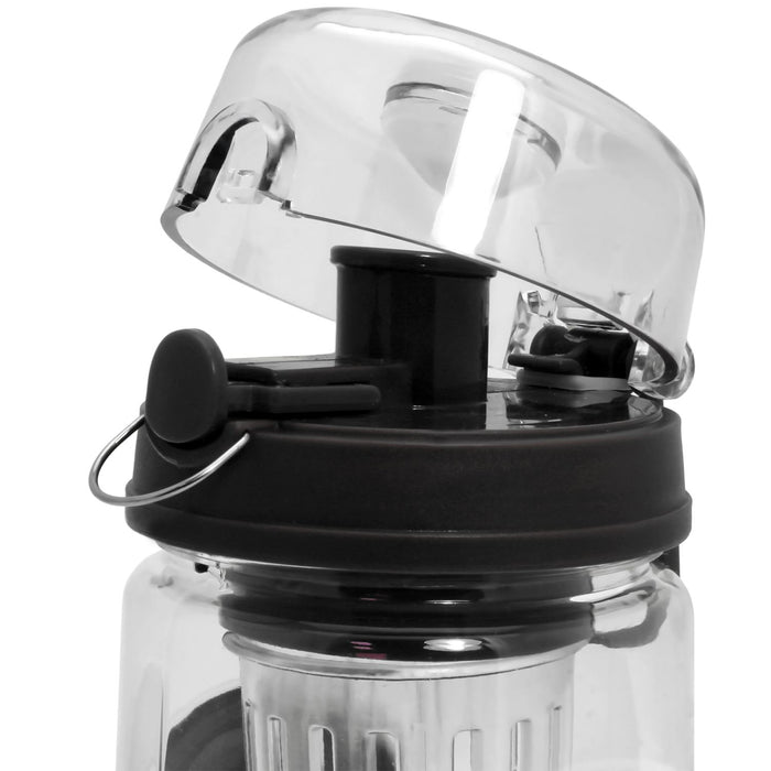 CampTeck 1 Litre 1000ml Fruit Infuser Water Bottle (BPA Free Tritan Plastic) with Leak Proof Lid + Lock & Carry Handle