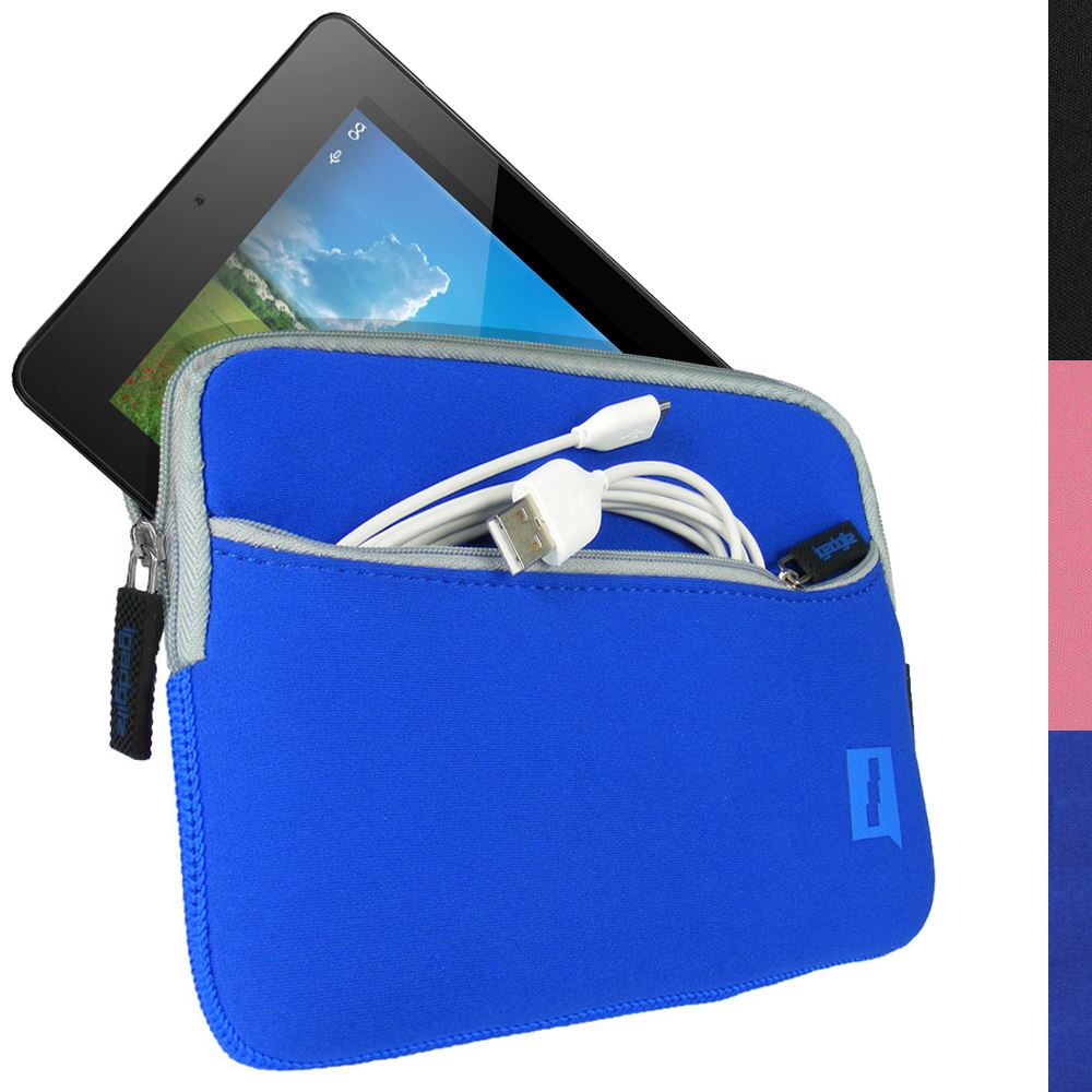 iGadgitz Neoprene Sleeve Case Cover with Front Pocket for 7" Tablet (various colours)