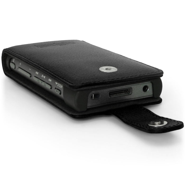 iGadgitz Leather Flip Case Cover for Sony Walkman NW-A35 NW-A40 NW-A45 with Magnetic Closure + Screen Protector