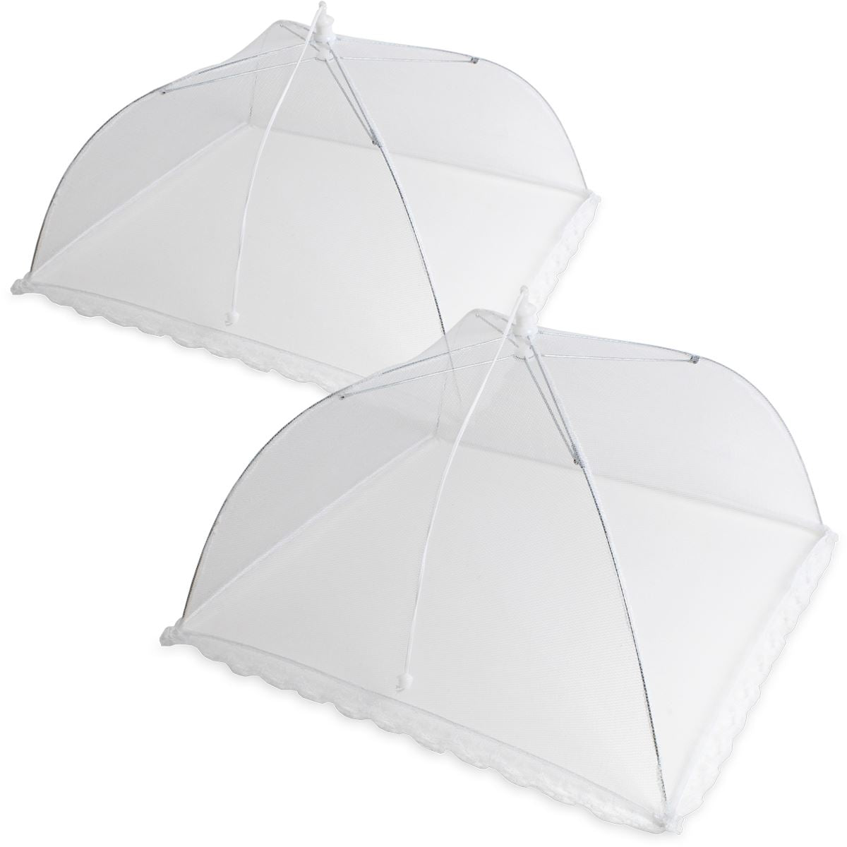 Polyester Mesh Food Covers Collapsible Food Umbrella Reusable Food Net Food Protector, Insect & Bug Screen -  White