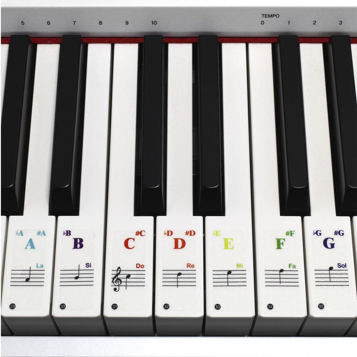 Piano Keyboard Notes Sticker, C-D-E-F-G-A-H, 52 Stickers