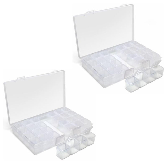 iGadgitz Home Diamond Painting Storage Boxes (28 pots) Embroidery Bead Organiser Box
