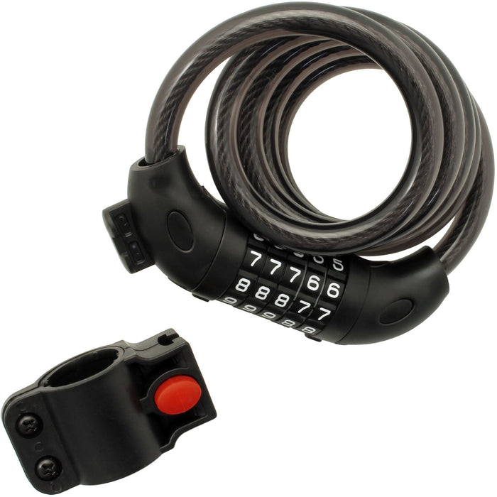 CampTeck 5 Digit Resettable Number Combination Bike Lock Heavy Duty Bike Lock cable for Bicycle, Scooters etc.