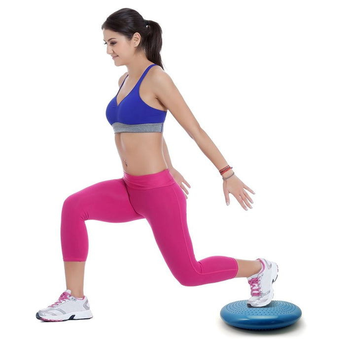 CampTeck Wobble Cushion Inflatable Balance Board with Hand Pump for Core Training, Gym Workouts, Yoga etc – Blue, 32cm