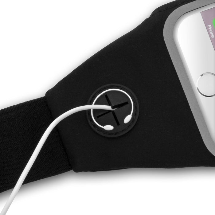iGadgitz Black Water Resistant Universal Running Belt Waist Pack Fitness Sport Touchscreen Waistband for Smartphones