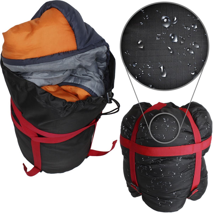 CampTeck U6954 - Lightweight Compression Bag Stuff Sack Water Resistant Compression Sack for Sleeping Bag, Clothes Storage, Travel, Camping, Outdoor - Black