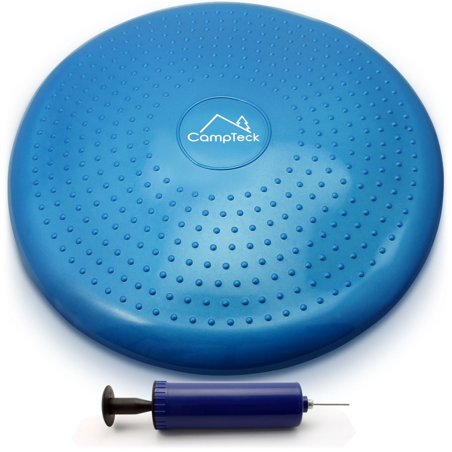 CampTeck Wobble Cushion Inflatable Balance Board with Hand Pump for Core Training, Gym Workouts, Yoga etc – Blue, 32cm
