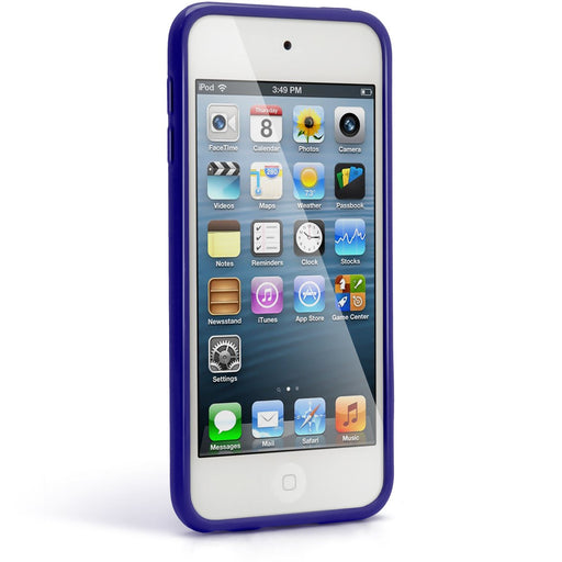 iGadgitz Blue Glossy Crystal Gel Skin TPU Case Cover for Apple iPod Touch 6th & 5th Generation + Screen Protector