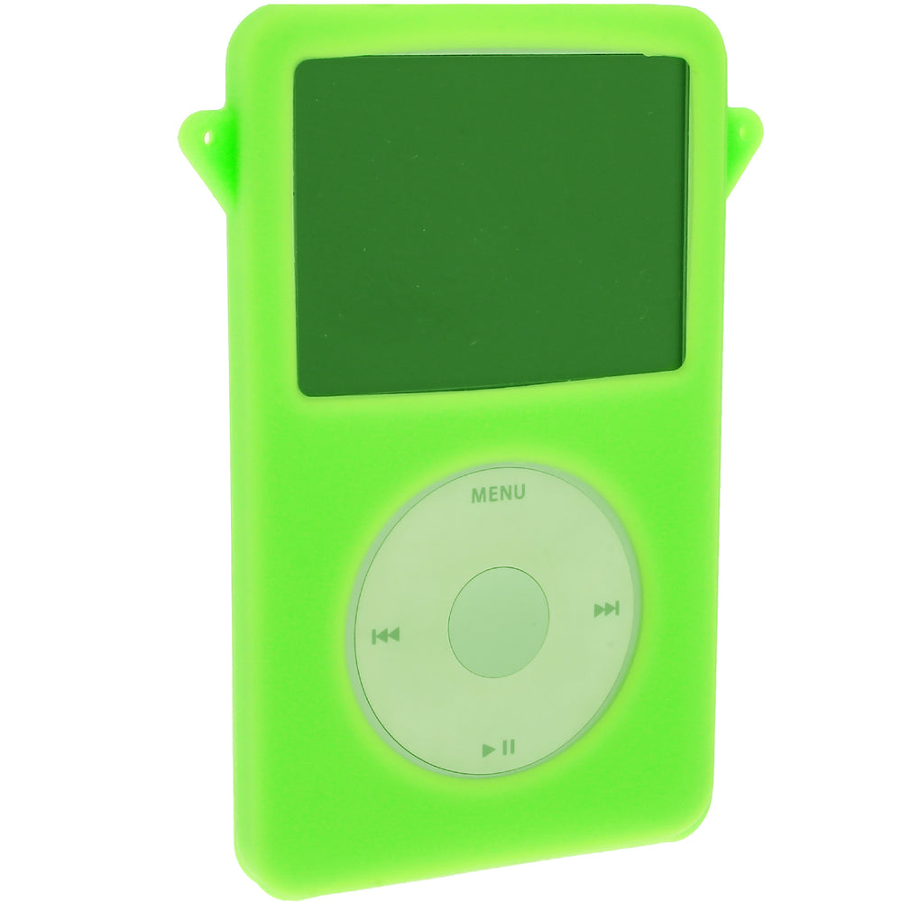 iGadgitz Green Armband & Silicone Skin for Apple iPod Classic 80gb, 120gb & latest 160gb + Screen Protector & Lanyard