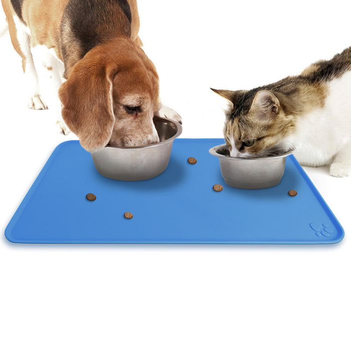 iGadgitz Home FDA Grade Silicone Pet Feeding Mat 47x30cm Non Slip Pet Food Mat for Dog Cat Bowls