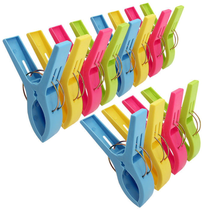 iGadgitz Home Beach Towel Clips Plastic Hanging Pegs Multipurpose Quilt Clips for Laundry, Sunbed, Pool Lounger, Clothes